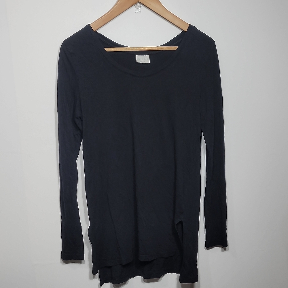Abound Modal Tunic Black Long Sleeve Top